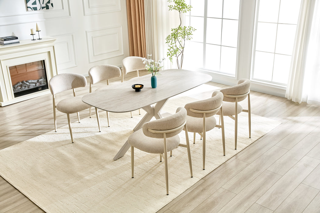 Eettafel VABRE Keramiek Creme 180 cm