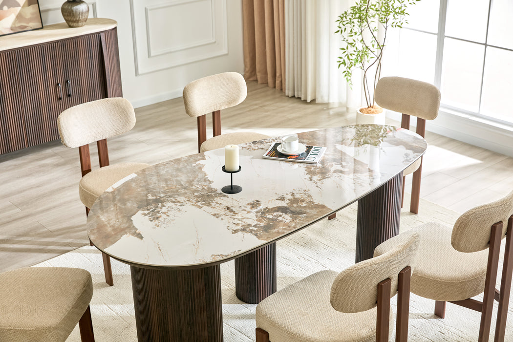 Eettafel CORCONE Organisch Keramiek 180 cm