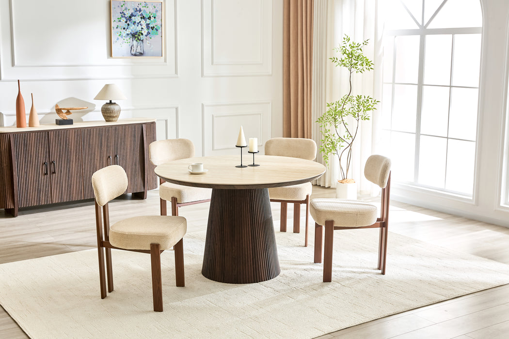 Eettafel GANIER Keramiek Zand Rond 120 cm