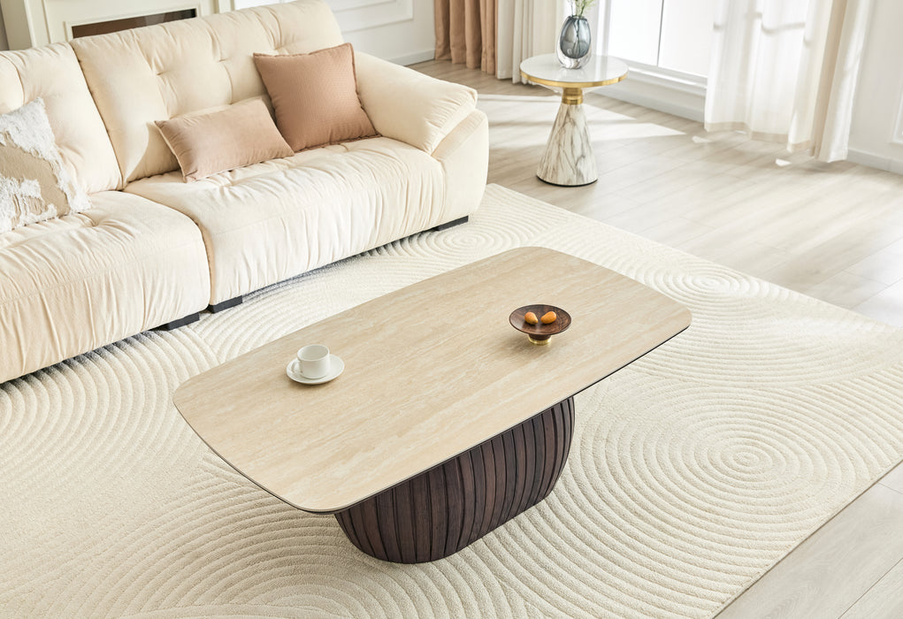 Salontafel LADOUR Keramiek Walnoot 130 cm