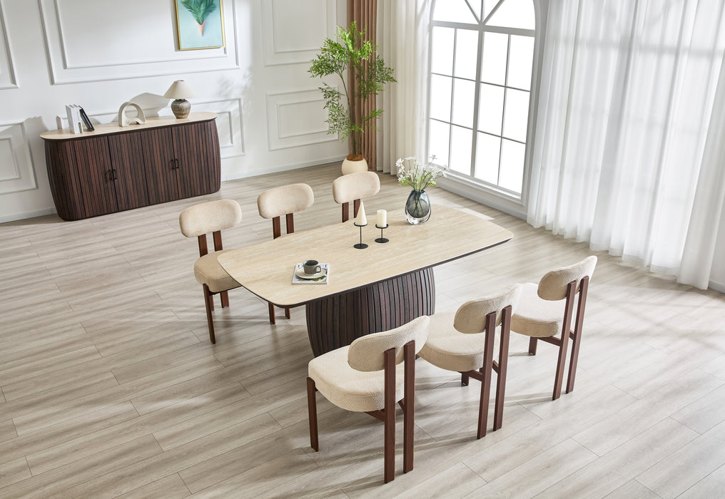 Eettafel LADOUR Keramiek Walnoot 160 cm