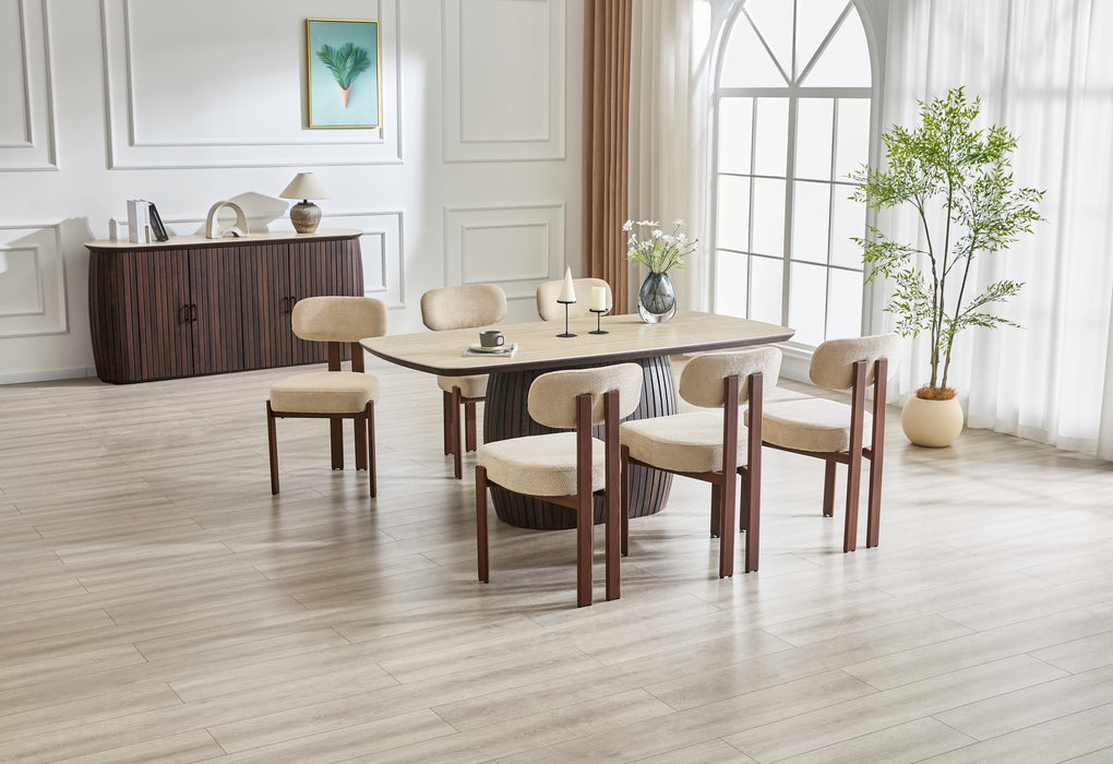 Eettafel LADOUR Keramiek Walnoot 160 cm