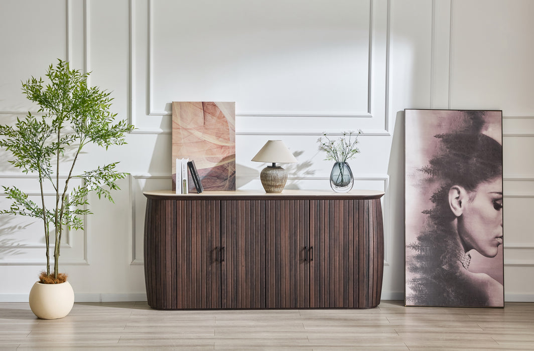 Dressoir LADOUR Walnoot Keramiek 180 cm