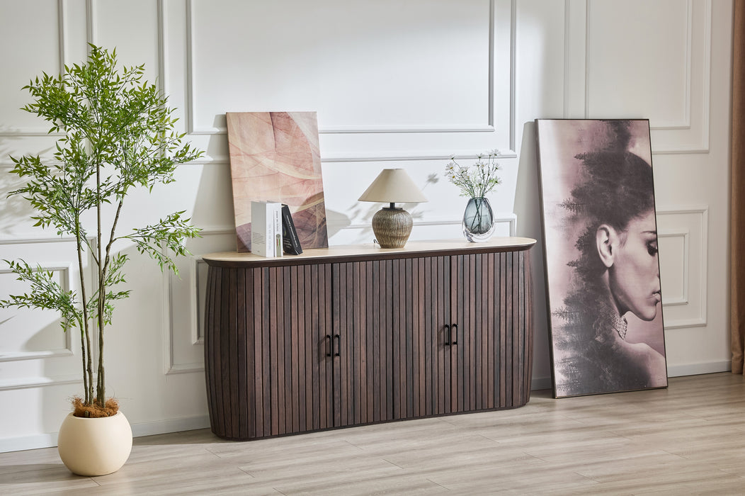 Dressoir LADOUR Walnoot Keramiek 180 cm