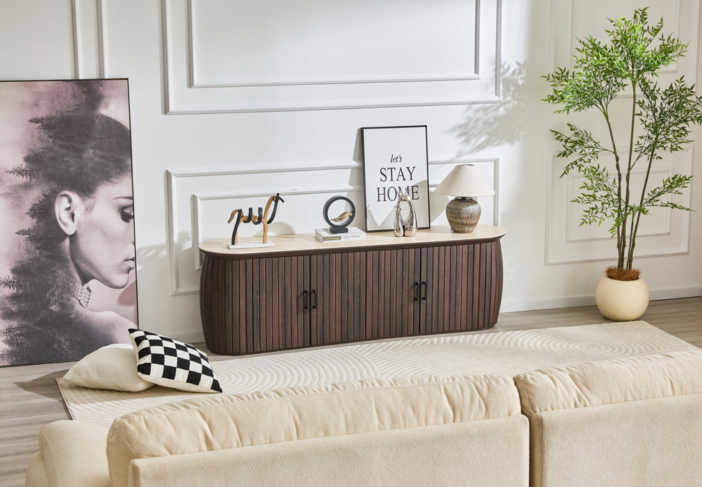 TV-meubel LADOUR Walnoot Keramiek 180 cm