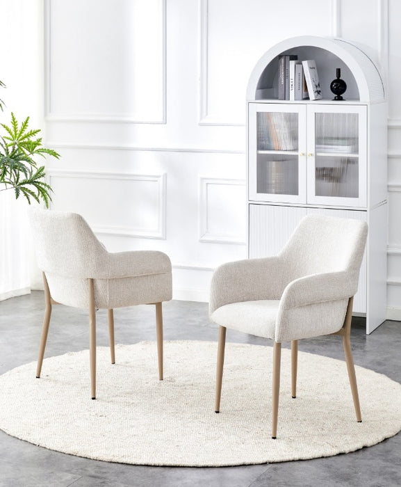 Chaise de Salle à Manger Japandi FLECHE Boucle Stone