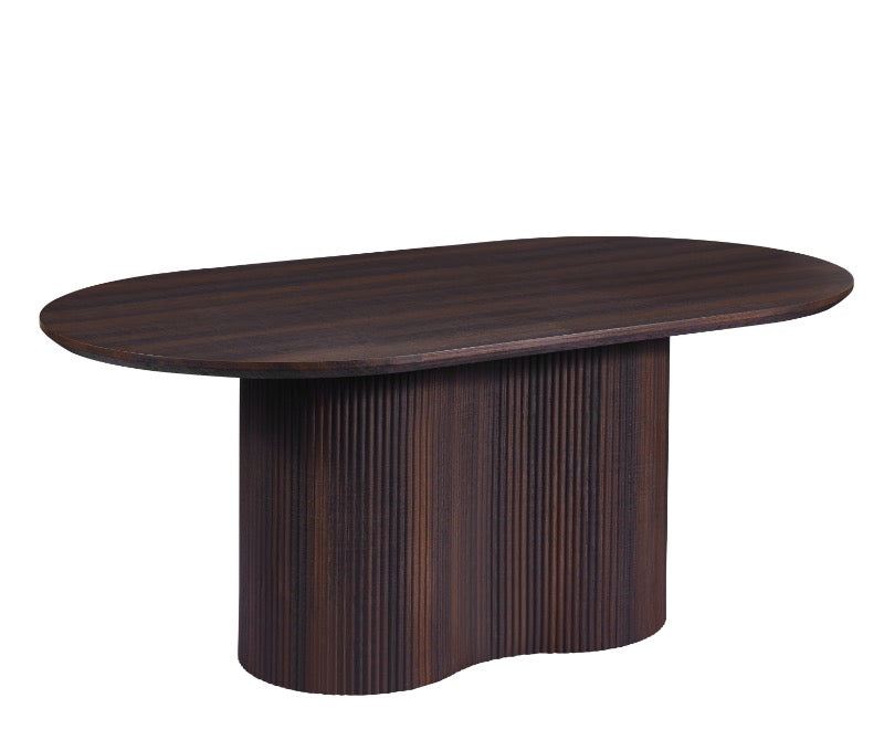 Table à manger Japandi Loubier Couleur Noyer 160 cm