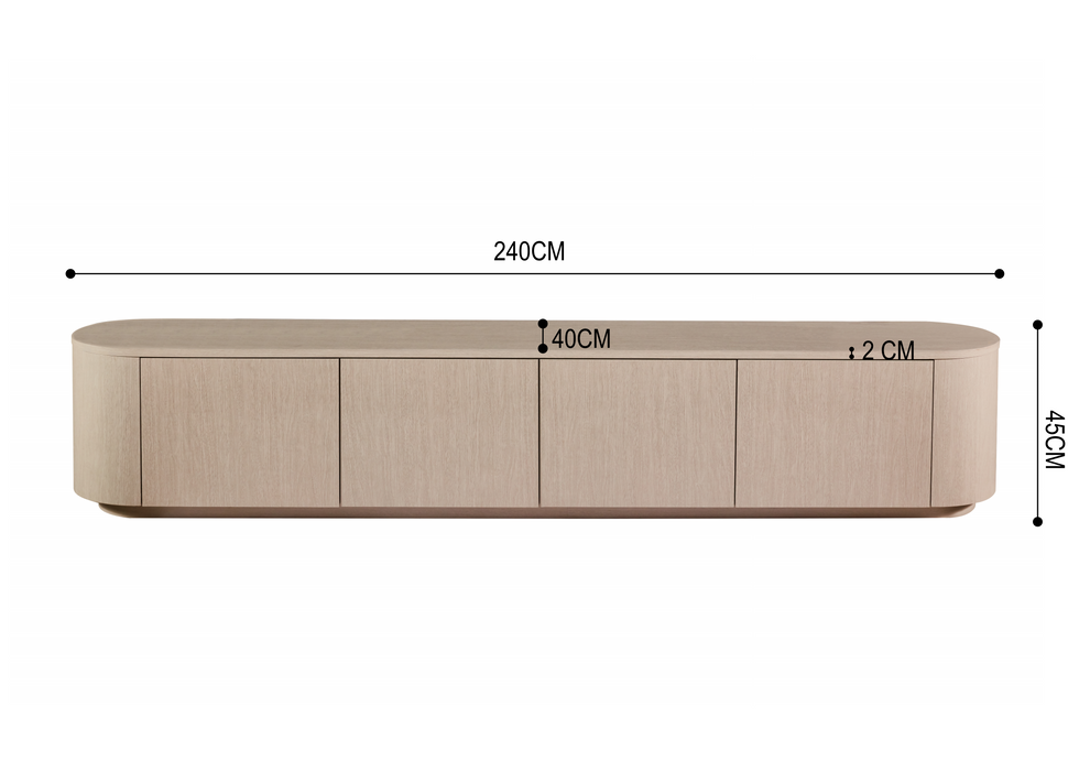 TV-meubel CERNY Japandi Ivoor 240CM