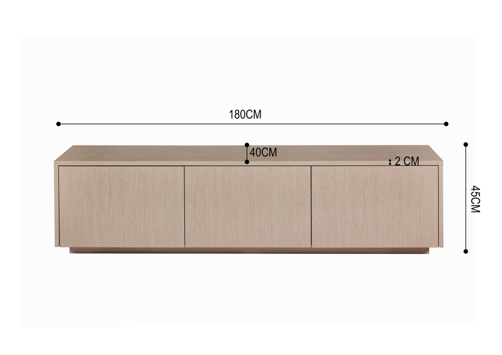 TV-meubel LAMOR Japandi Ivoor 180CM