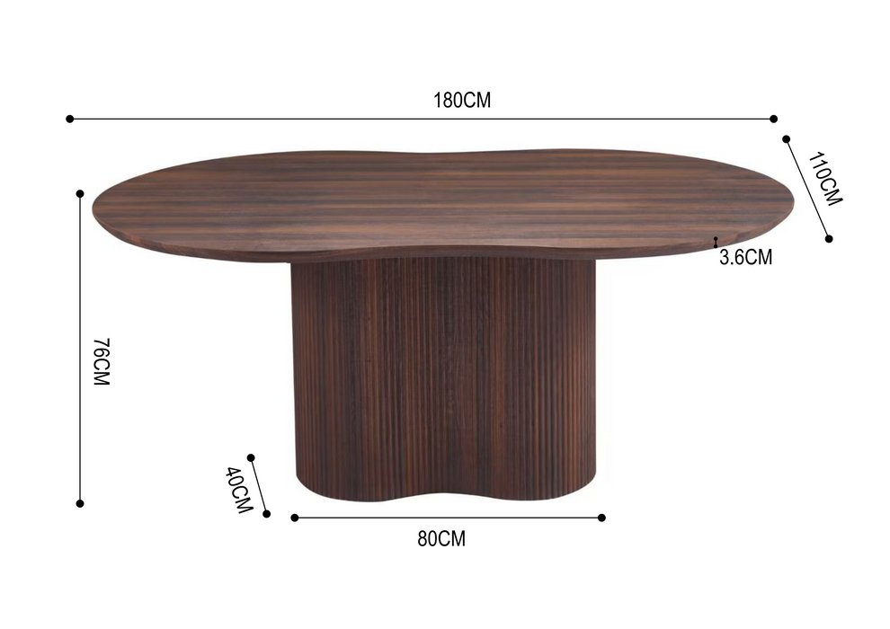 Japandi Esstisch Chivres Walnuss 180 cm