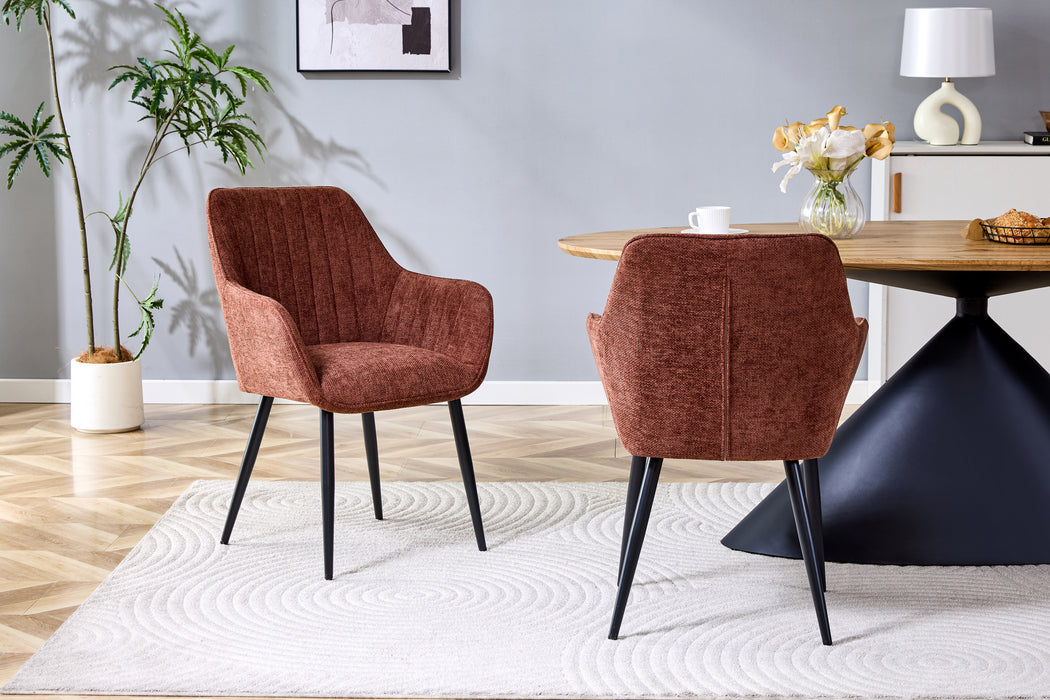 Chaise de salle à manger AUTIEN Lin Bordeaux