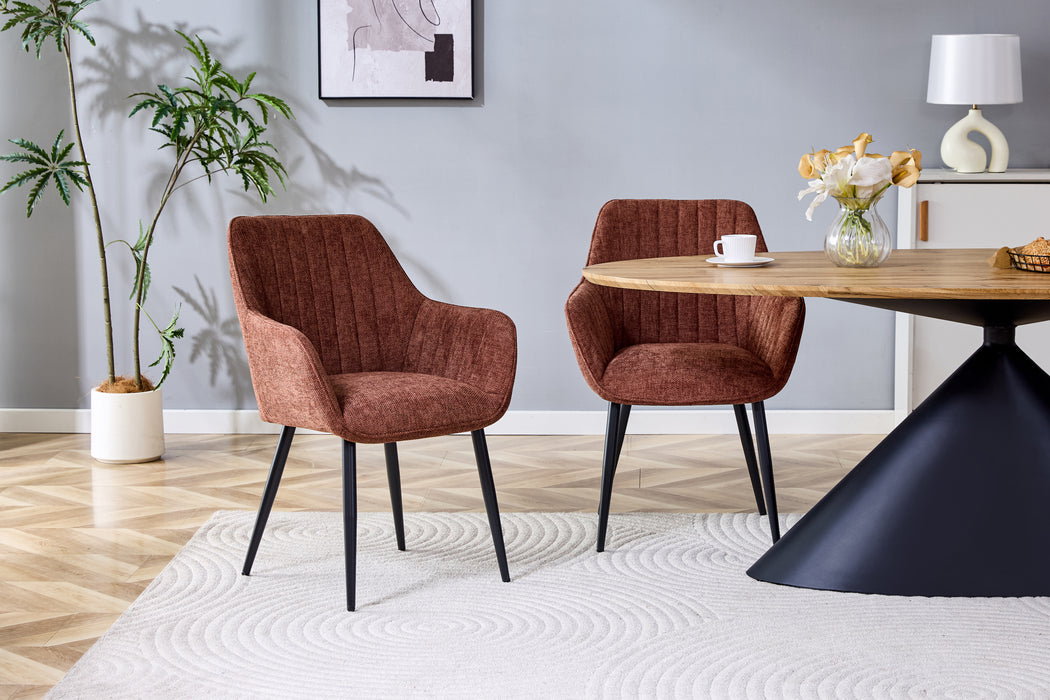 Chaise de salle à manger AUTIEN Lin Bordeaux