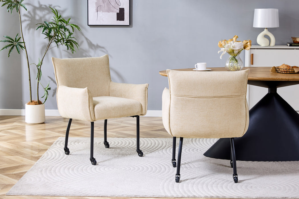 Industrielle Esszimmerstuhl Ourier Leinen Stone