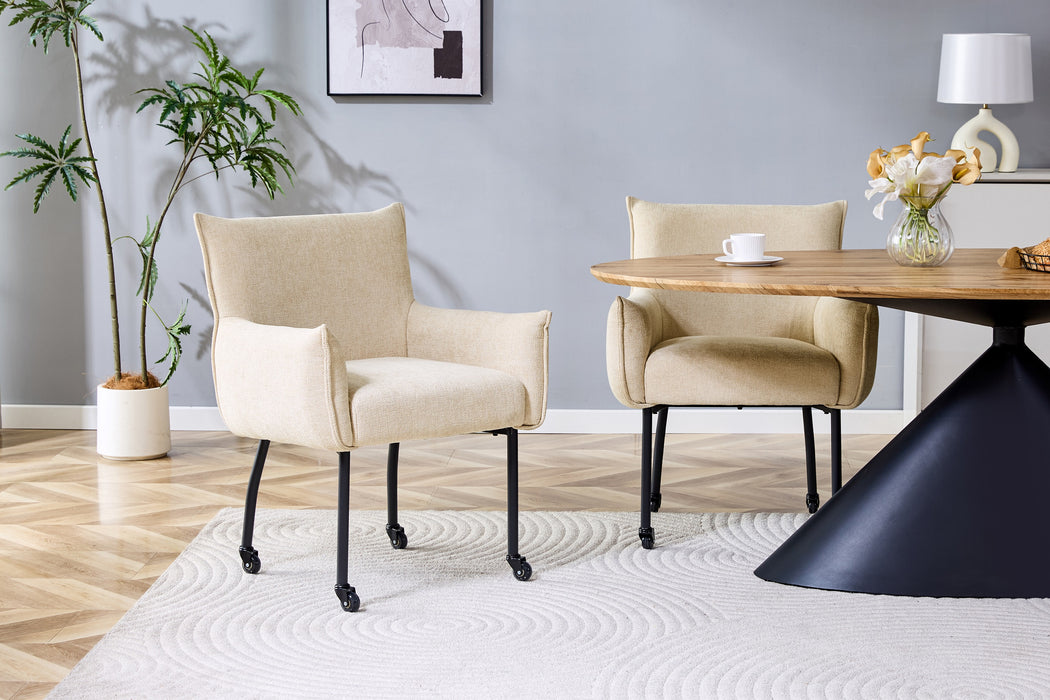 Industrielle Esszimmerstuhl Ourier Leinen Stone