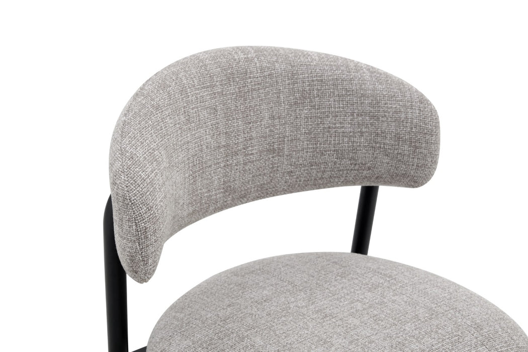 Chaise de salle à manger Japandi CHAUM en lin taupe