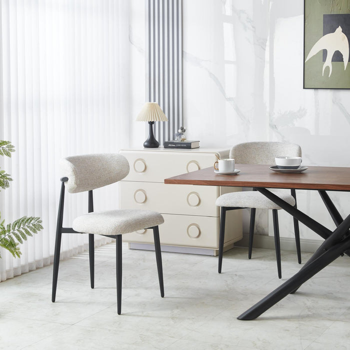 Japandi Eetkamerstoel Arles Stone Set van 4