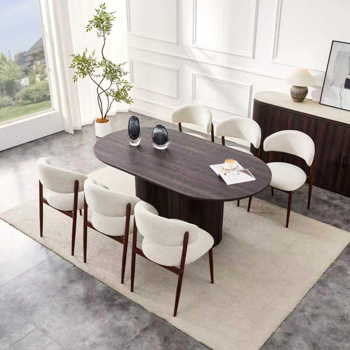 Chaise de salle à manger Japandi CHAUM Lin Stone