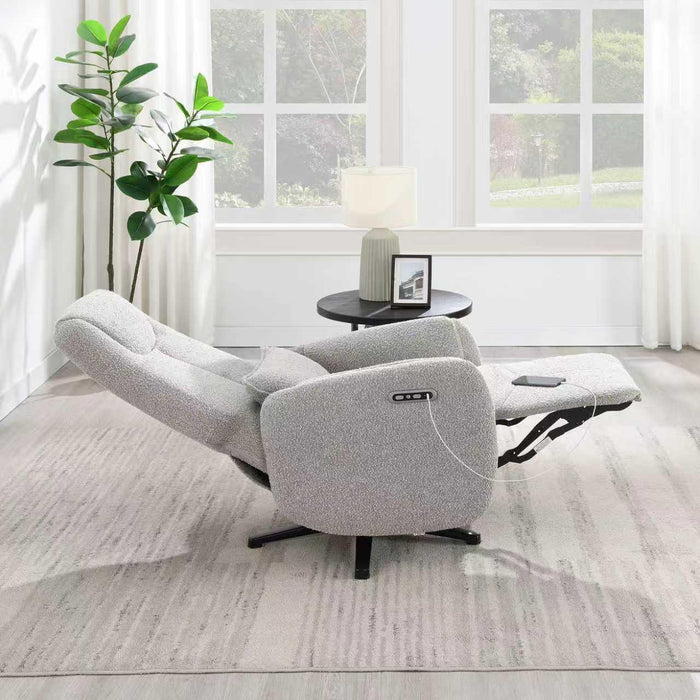 Elektrisch Relax Fauteuil Gervais Boucle Taupe