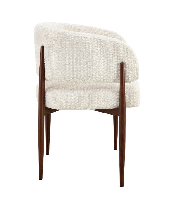 Japandi Eetkamerstoel Quintin Bouclé Stone Set van 2