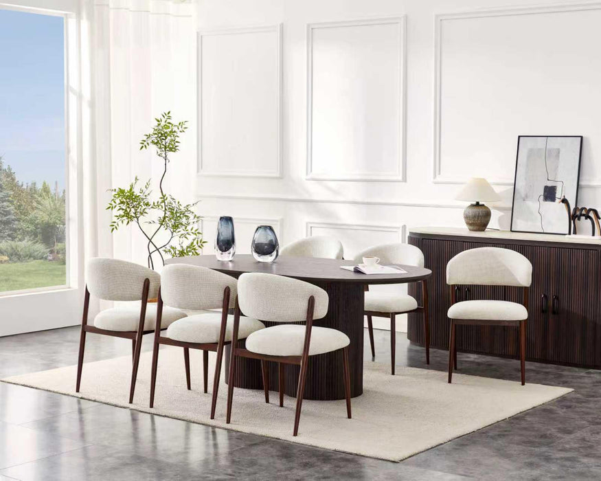 Chaise de salle à manger Japandi CHAUM Lin Stone