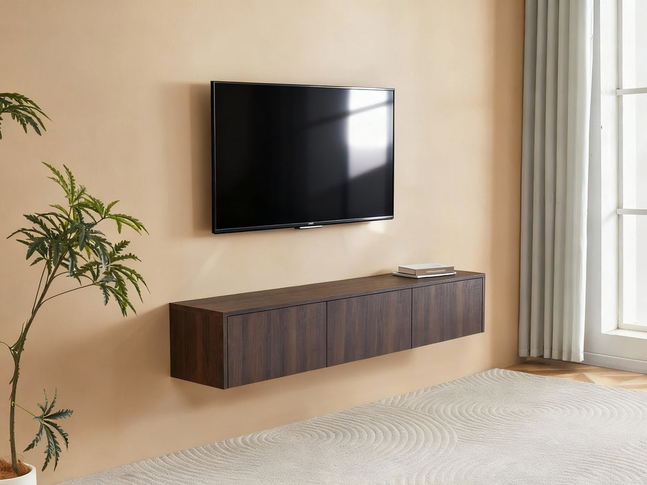 Meuble TV suspendu Japandi VIEUX NOYER 180CM