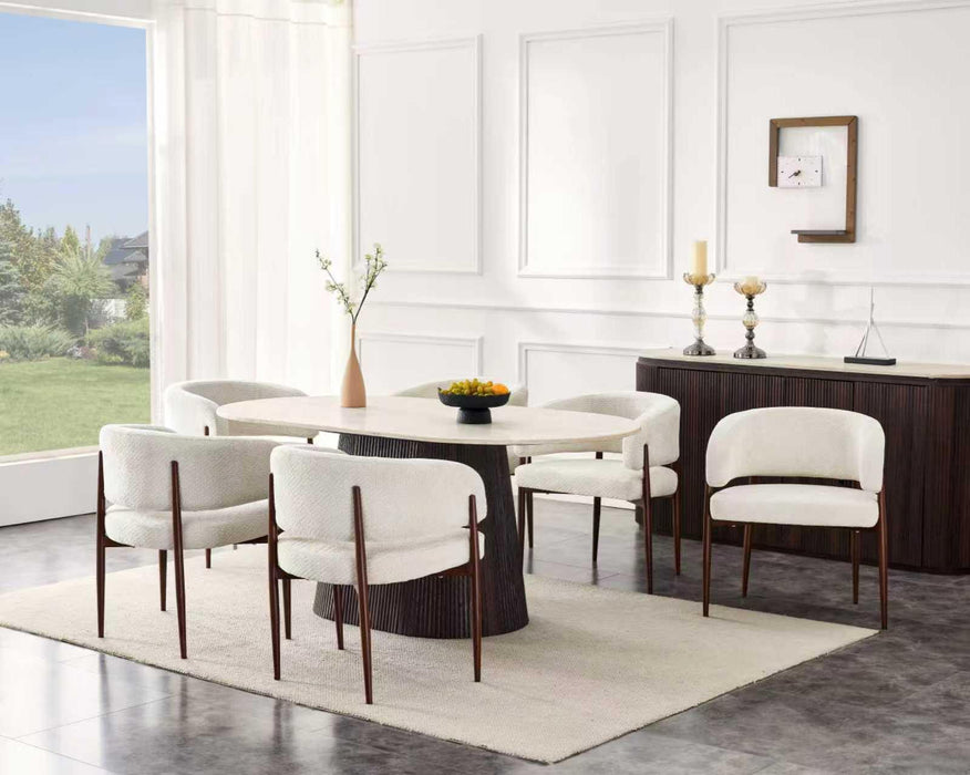 Japandi Eettafel Gemont Travertin Look 180 cm