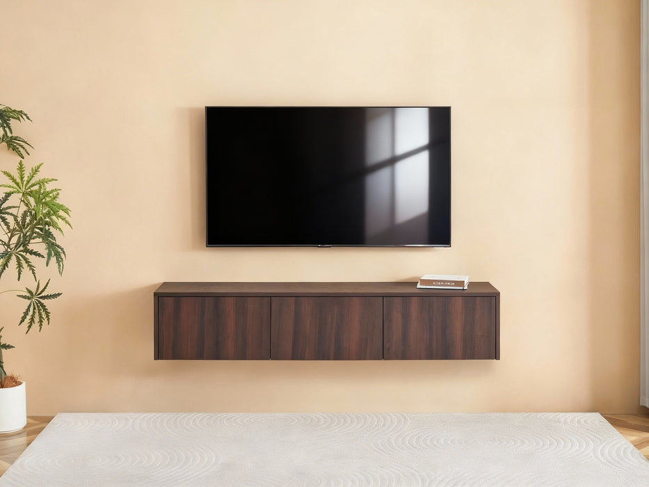 Meuble TV suspendu Japandi VIEUX NOYER 180CM