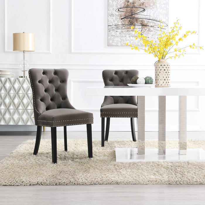 Eetkamerstoel Bains Velours Taupe Set van 2