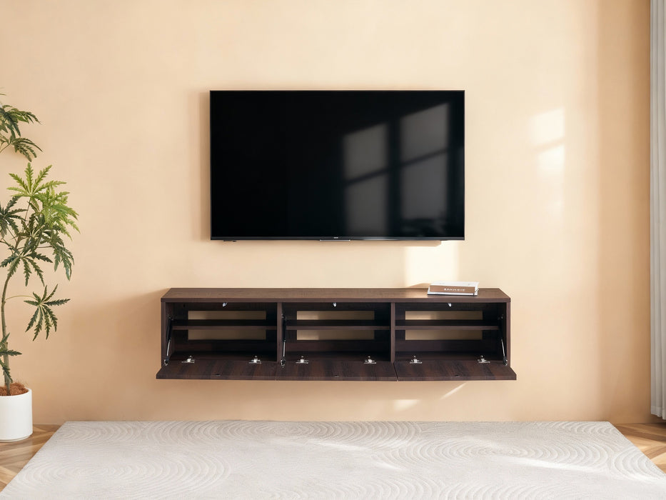 Meuble TV suspendu Japandi VIEUX NOYER 180CM