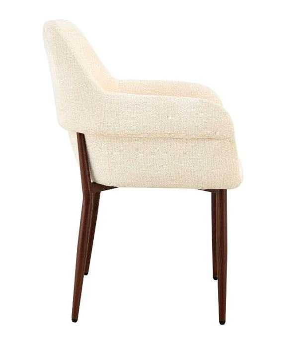 Japandi eetkamerstoel FLECHE Boucle Creme Set van 4