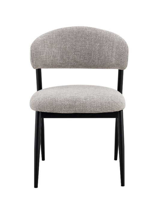 Chaise de salle à manger Japandi CHAUM en lin taupe