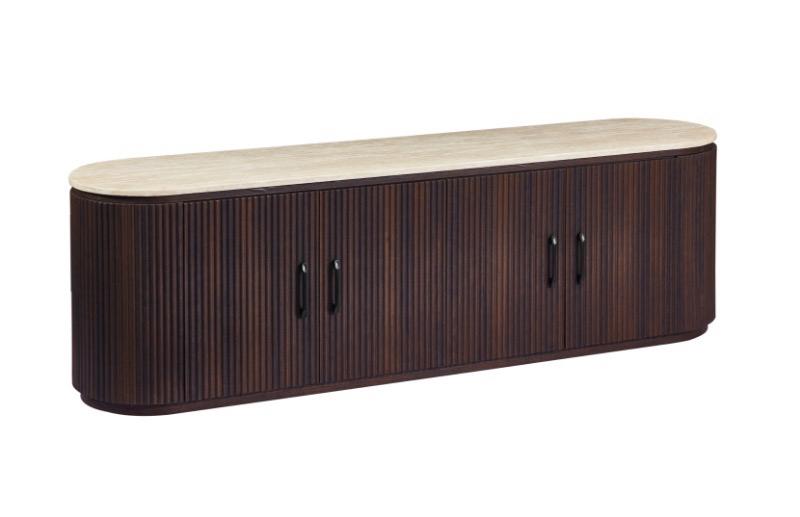 Japandi TV-Möbel Gemont Travertin Look 180 cm