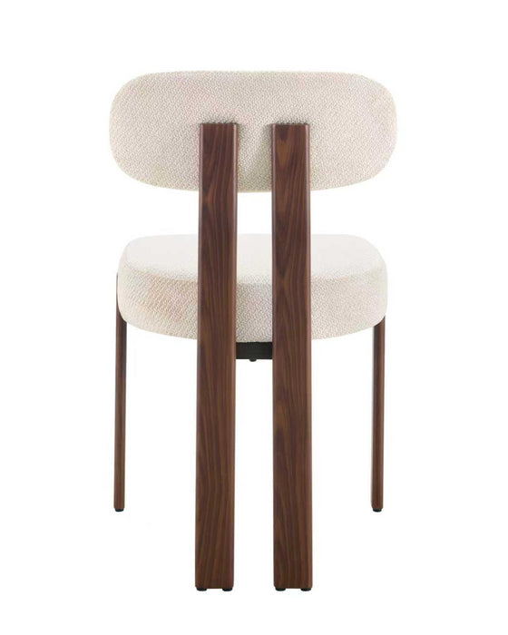 Chaise de Salle à Manger Japandi Caen Bouclé Stone