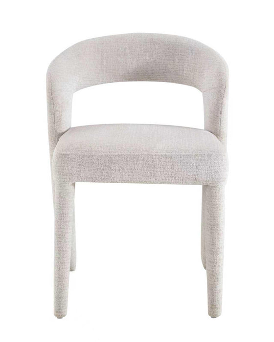 Chaise de salle à manger Japandi ANDUZ Bouclé stone