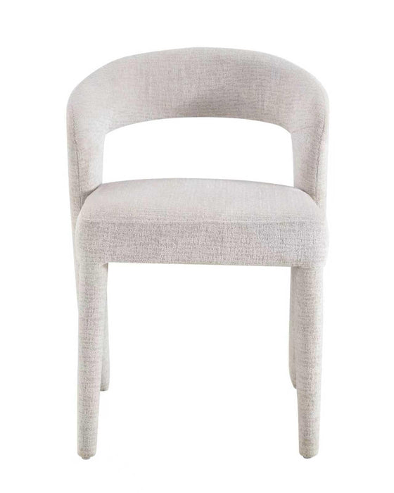 Japandi Eetkamerstoel ANDUZ Bouclé Stone Set van 2