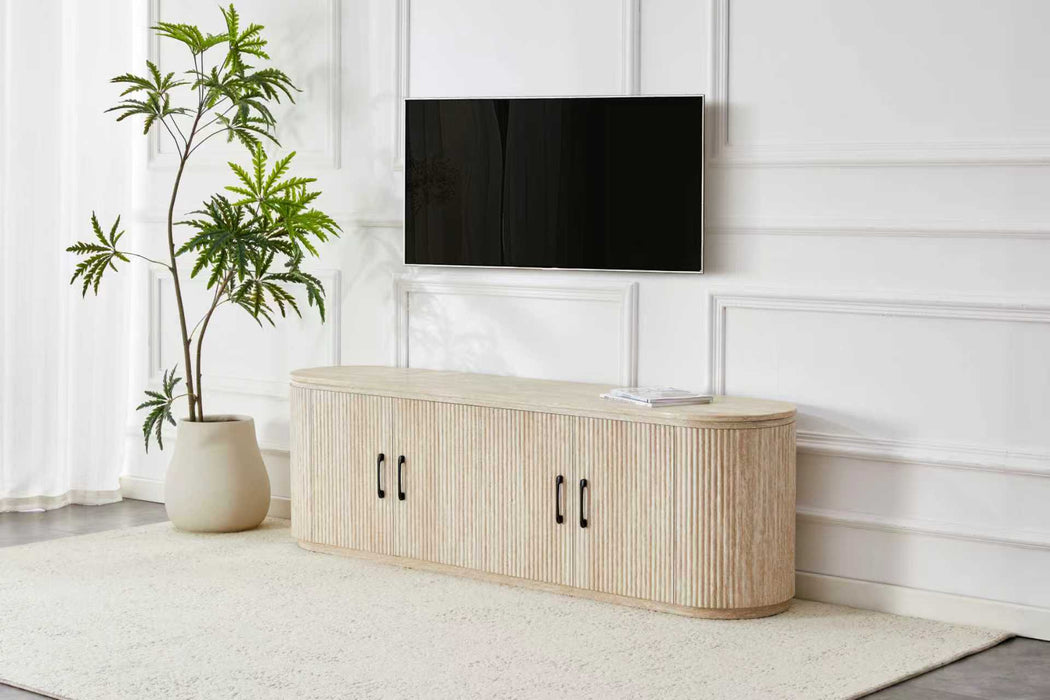 Japandi TV-Möbel Martin Travertin Optik 180 cm