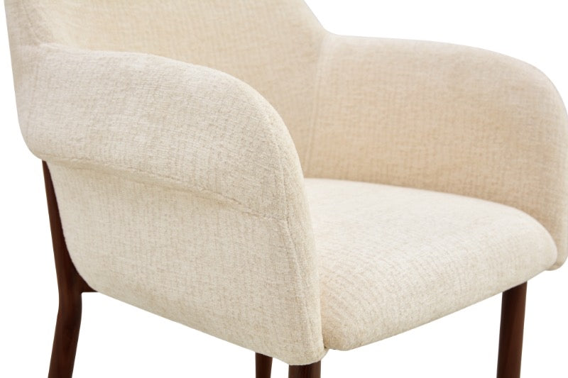 Japandi eetkamerstoel FLECHE Boucle Creme