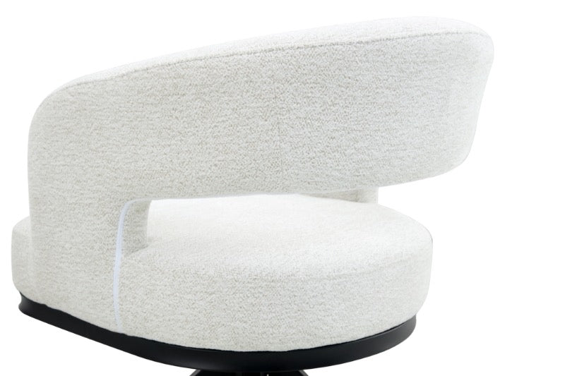 Chaise de salle à manger Japandi Belfort Bouclé Crème