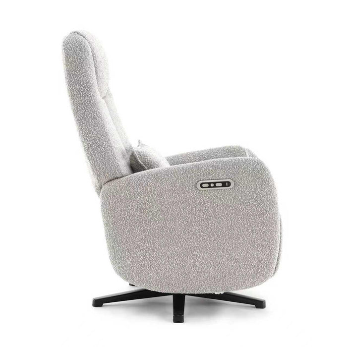 Elektrisch Relax Fauteuil Gervais Boucle Taupe
