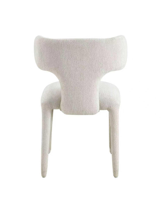 Japandi Eetkamerstoel AVORIA Bouclé Stone Set van 2