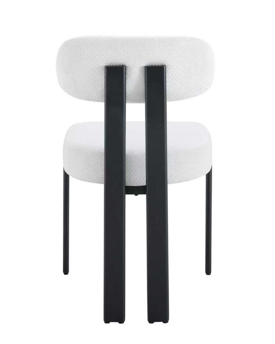 Japandi Eetkamerstoel Caen Bouclé Crème