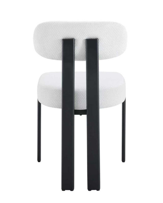 Japandi Eetkamerstoel Caen Bouclé Crème Set van 4