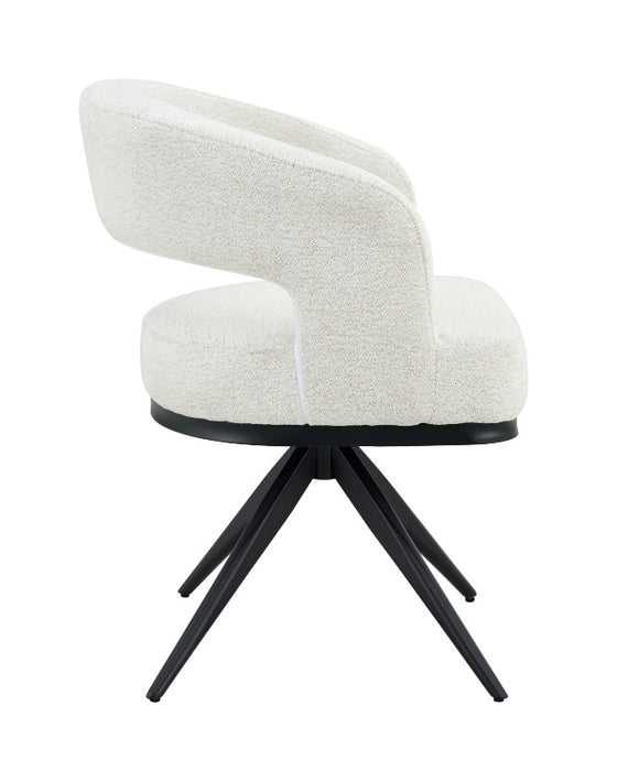 Chaise de salle à manger Japandi Belfort Bouclé Crème