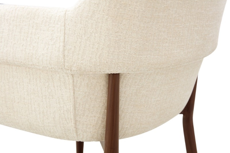 Japandi eetkamerstoel FLECHE Boucle Creme