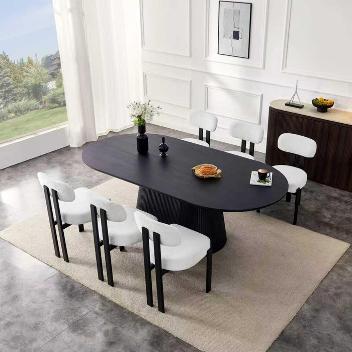 Japandi Eettafel Nizone Zwart 220 cm