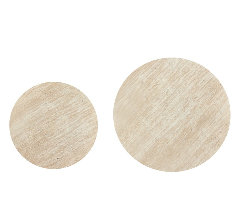 Japandi Salontafel Martin Set 2-in-1  Travertin Look