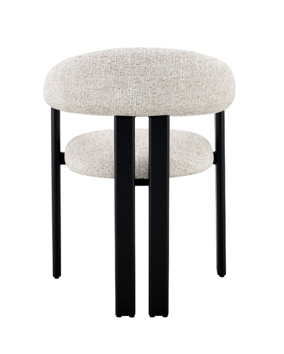 Chaise de Salle à Manger Japandi MOUZ Bouclé Stone