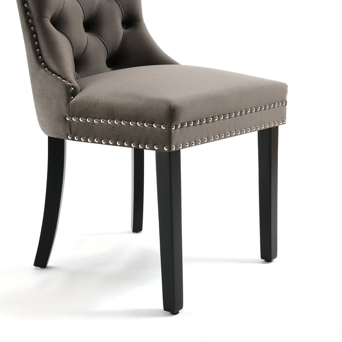 Eetkamerstoel Bains Velours Taupe Set van 2