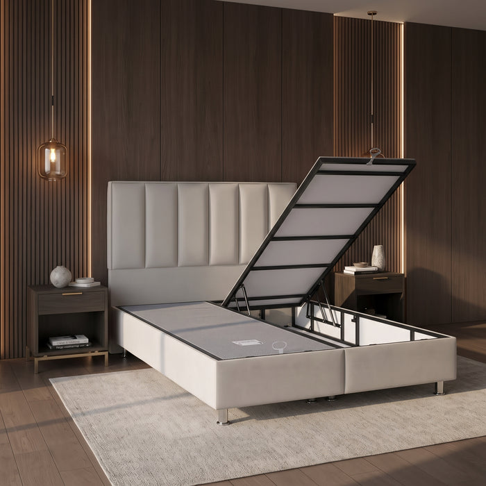 Opbergbed GONTIER Japandi Stone 160 x 200 cm