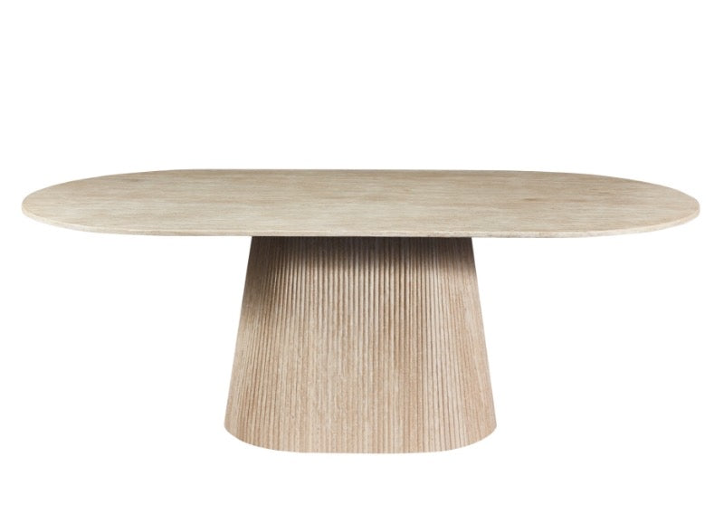 Japandi Eettafel Martin Travertin Look 220 cm